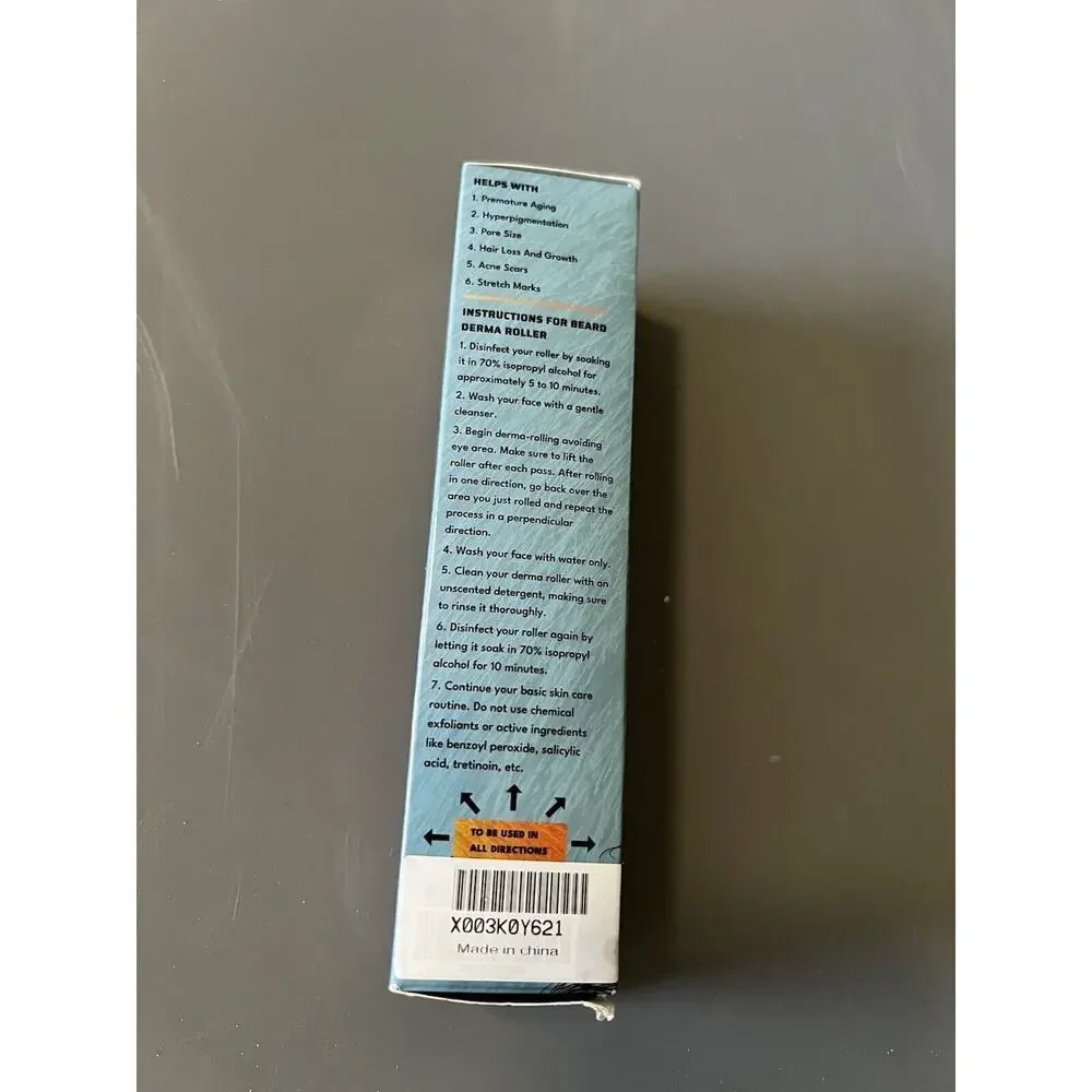 King Leonidas Beard Growth Derma Roller 0.3 mm Sterile Titanium Grooming NEW NIP